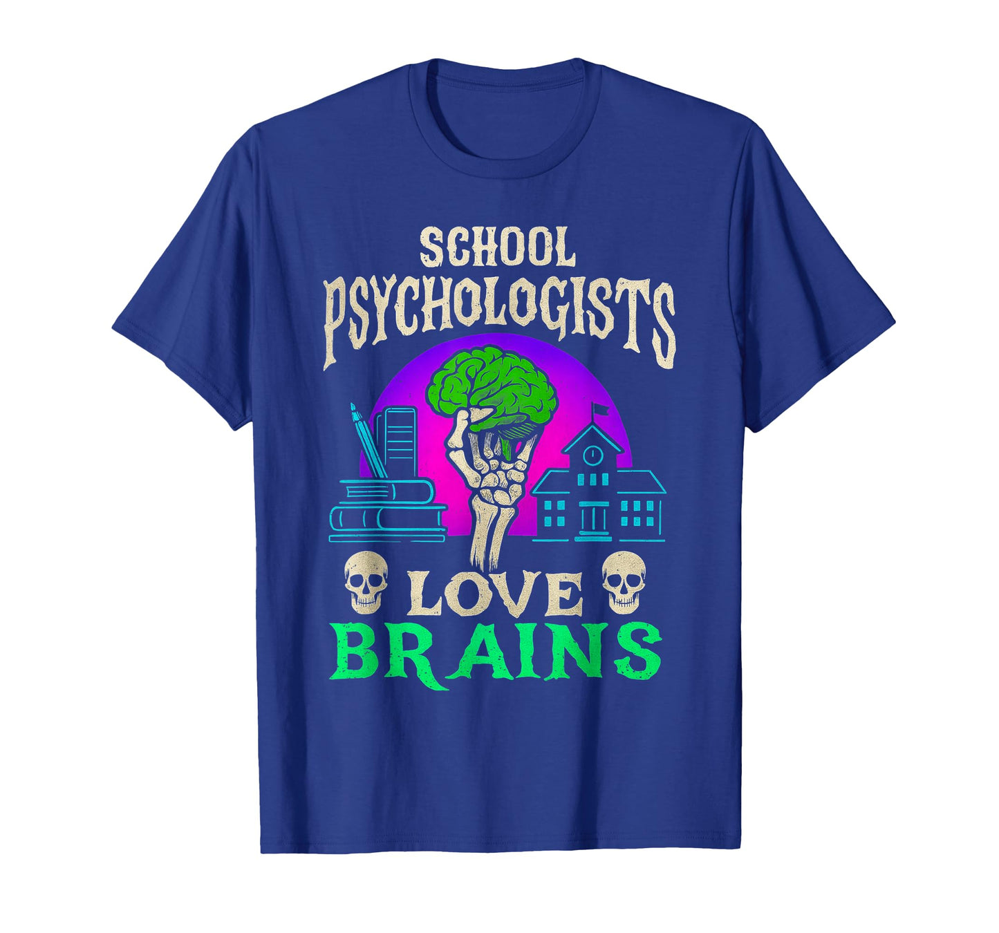 School Psychologists Love Brains Halloween Zombie Therapist T-Shirt
