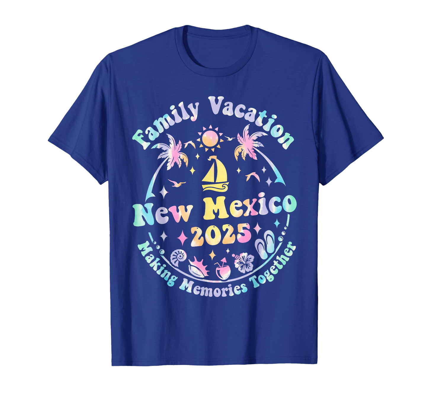 Family Vacation New Mexico 2025 Matching Summer Trip Groovy T-Shirt