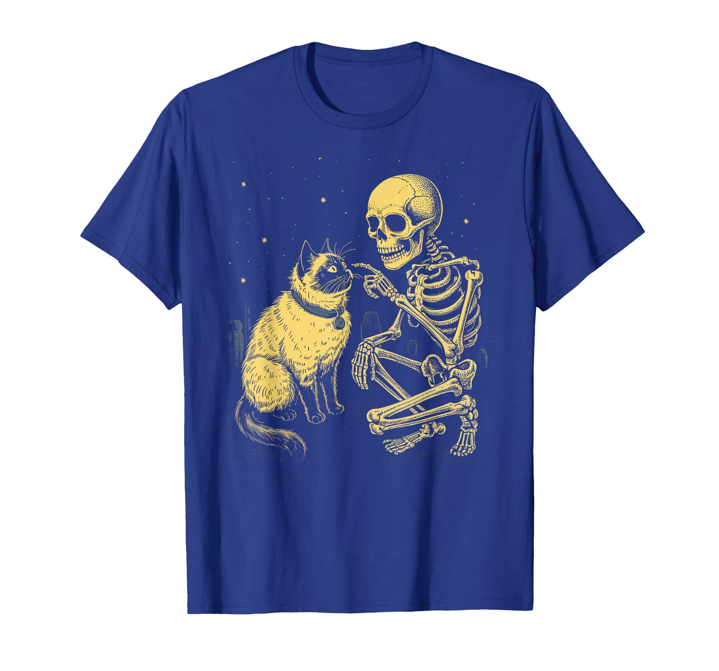 Spooky Siamese Cat Skeleton Halloween Cats Lover T-Shirt