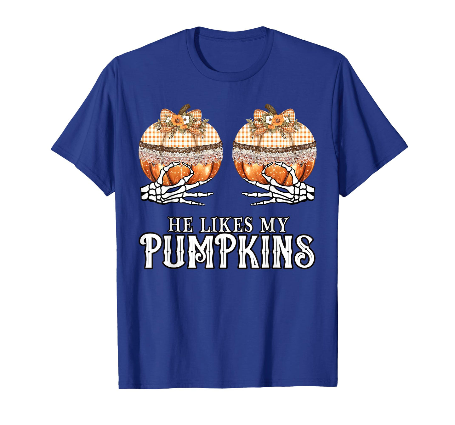 He Likes My Lace Pumpkins I Love His Broomstick Couples T-Shirt