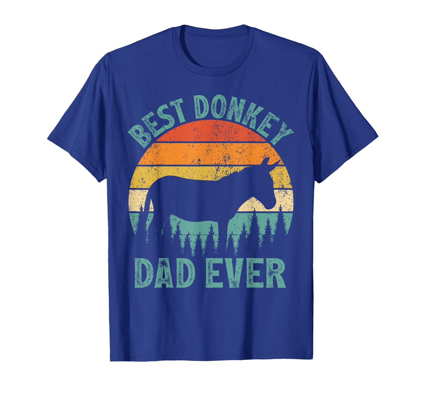 Funny Donkey Vintage Best Donkey Dad Ever Father's Day T-Shirt