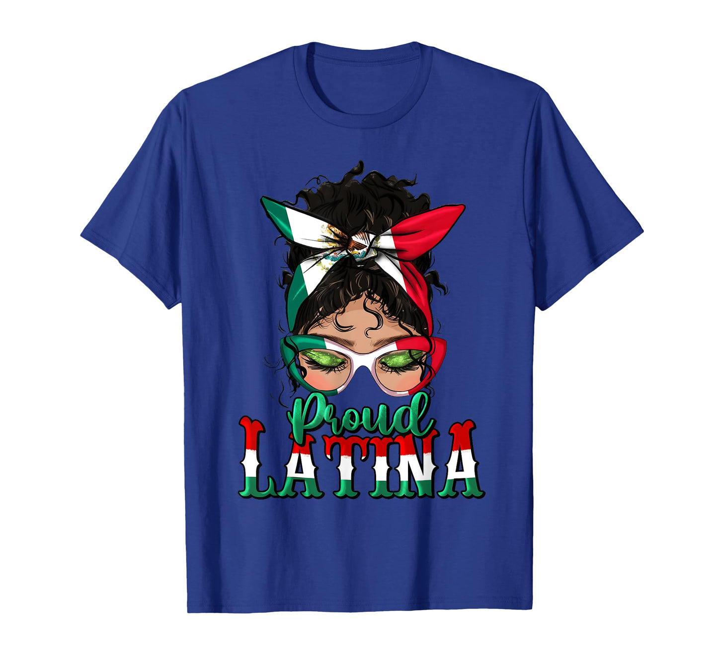 Proud Latina Messy Bun Mama Lady Girl Mexican Cinco De Mayo T-Shirt