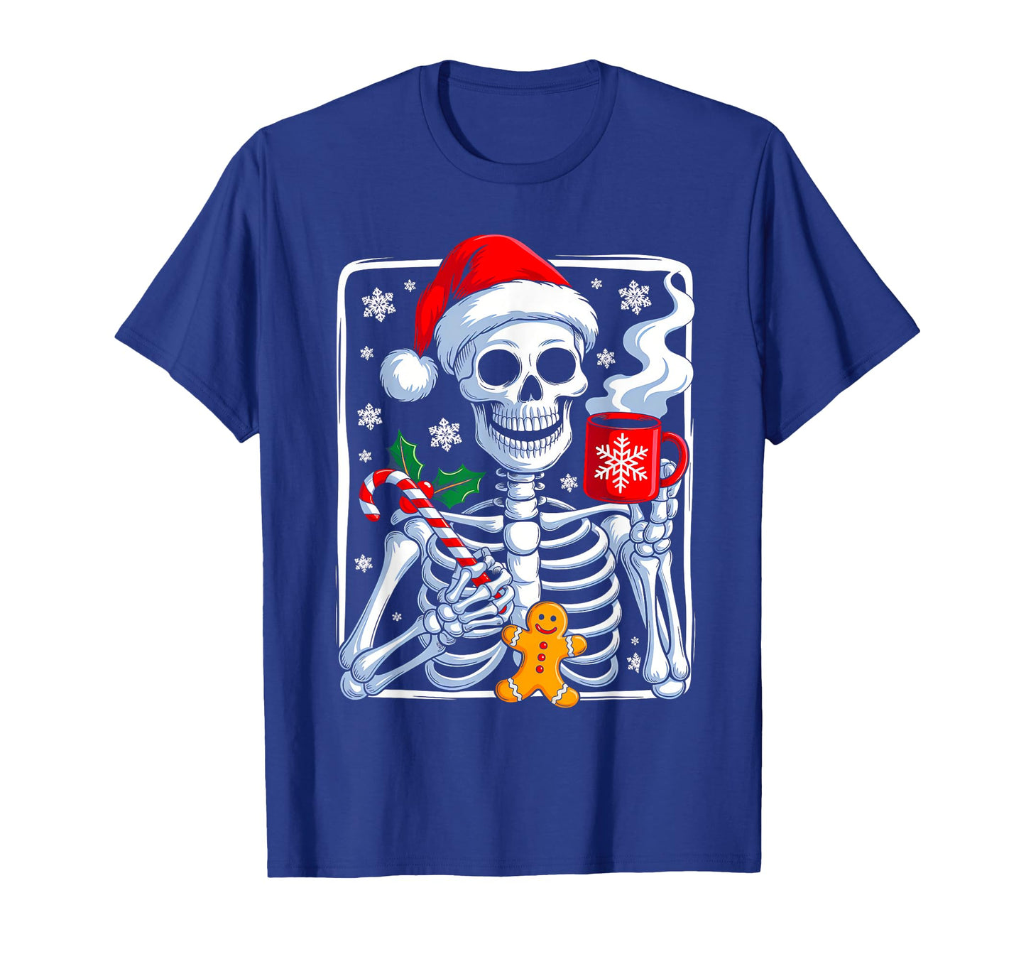 Funny Christmas Skeleton Hot Chocolate Xmas Men Women Kids T-Shirt