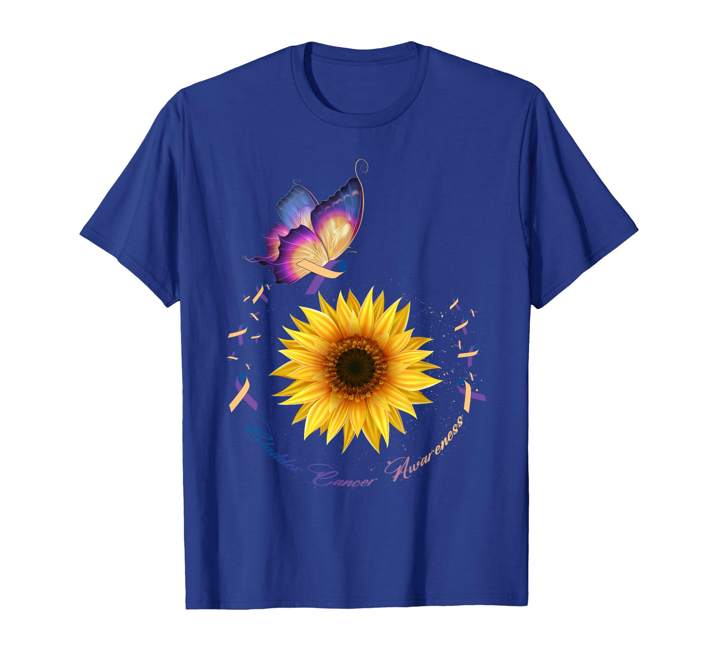 Butterfly & Sunflower Bladder Cancer Awareness Month Warrior T-Shirt