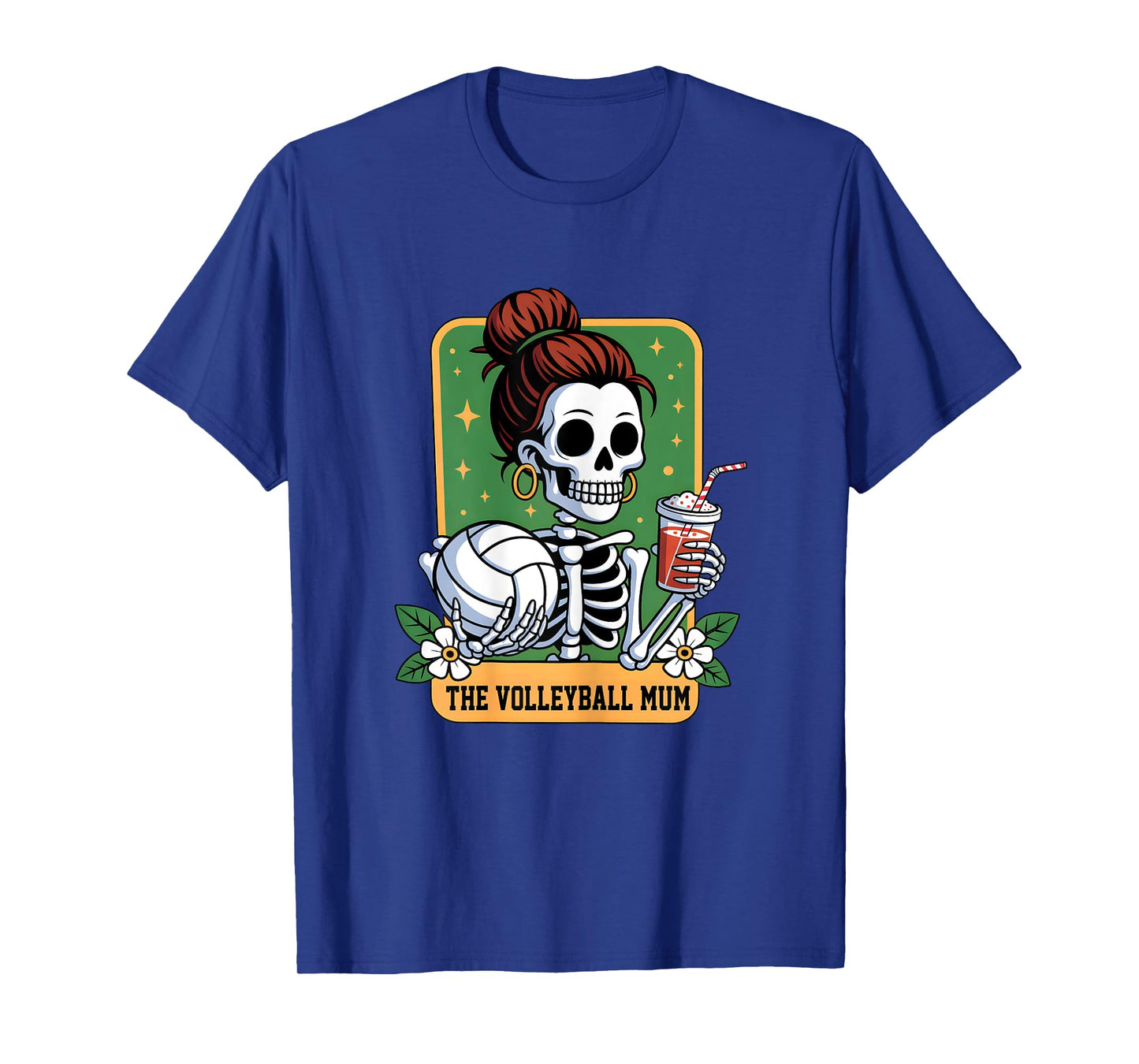 The Volleyball Mum Tarot Card Skeleton Game Day Proud Mums T-Shirt