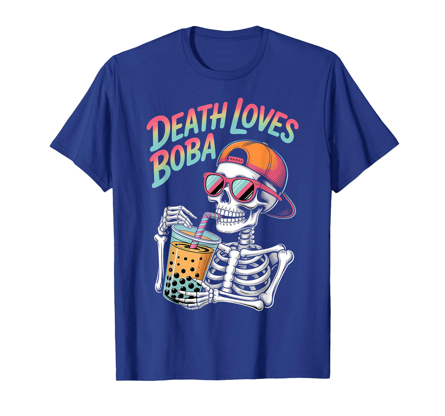 Funny Halloween Skeleton Boba Tea Costume T-Shirt