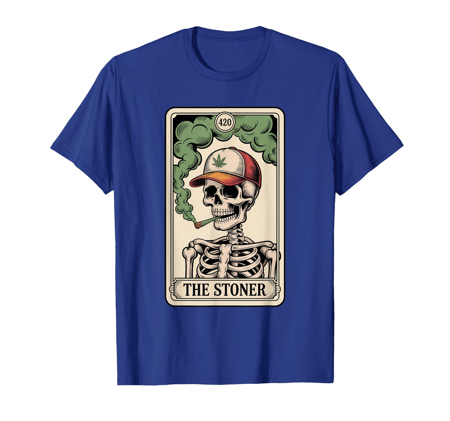 Tarot Card The Stoner Weed Lover Skeleton Cannabis 420 T-Shirt