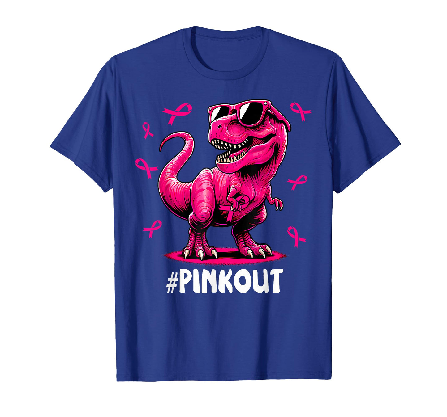 Pink Out Breast Cancer Dinosaur Ribbon Boy Girl Kid T-Shirt