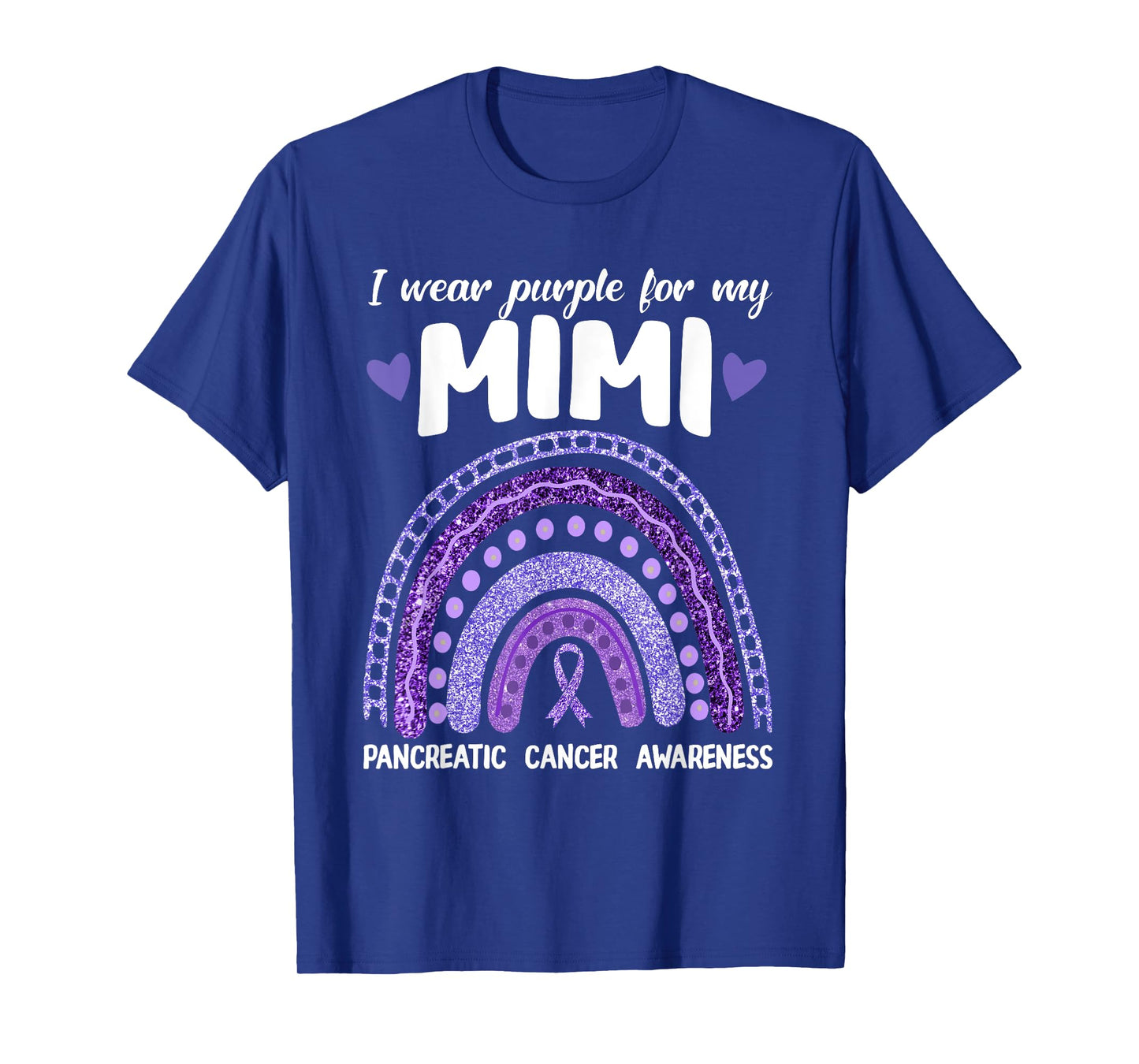 I Wear Purple For My Mimi Pancreatic Cancer Rainbow T-Shirt