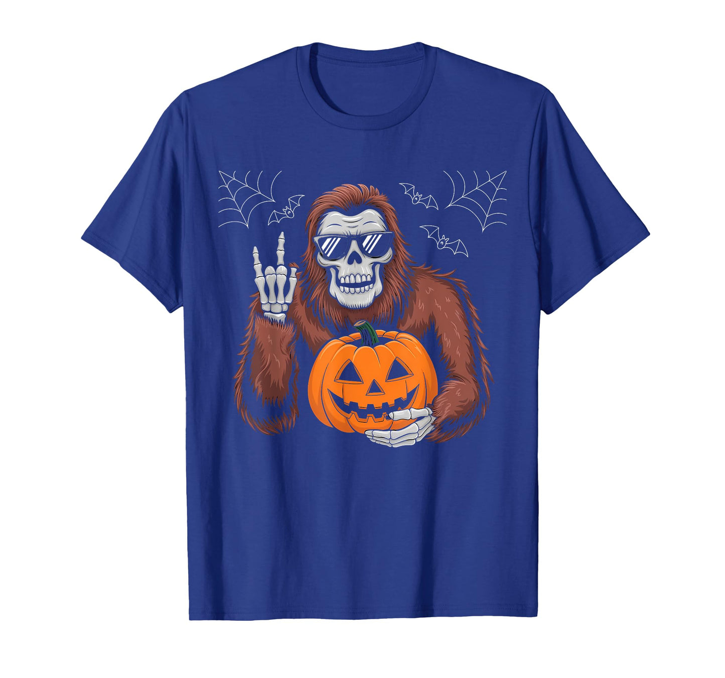Fun Spooky Bigfoot Jack O Lantern Skeleton Halloween T-Shirt