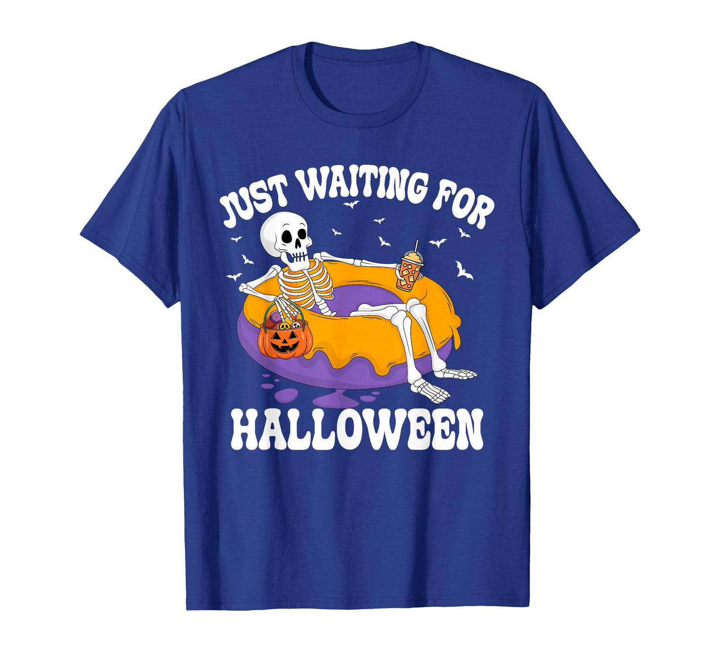 Funny Spooky Skeleton Just Waiting for Halloween T-Shirt