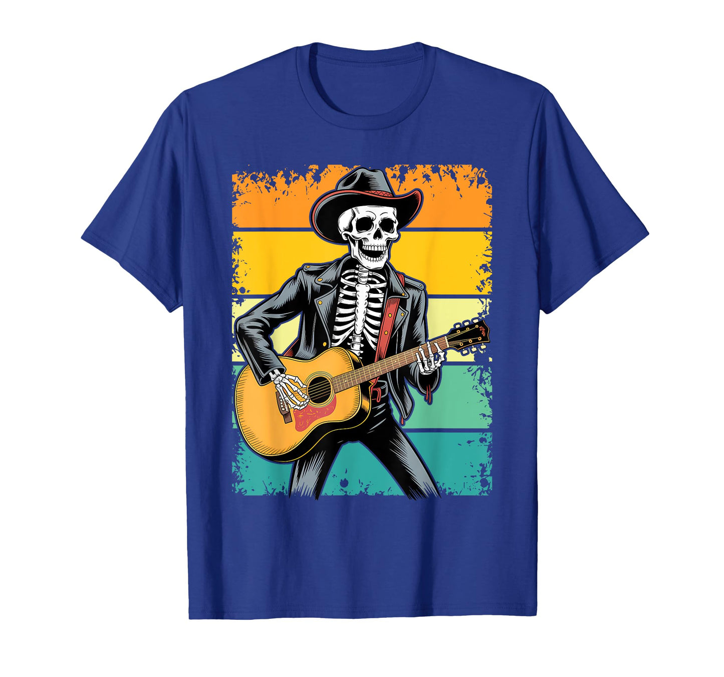 Halloween Skeleton Playing Guitar | Rock and Roll Band T-Shirt
