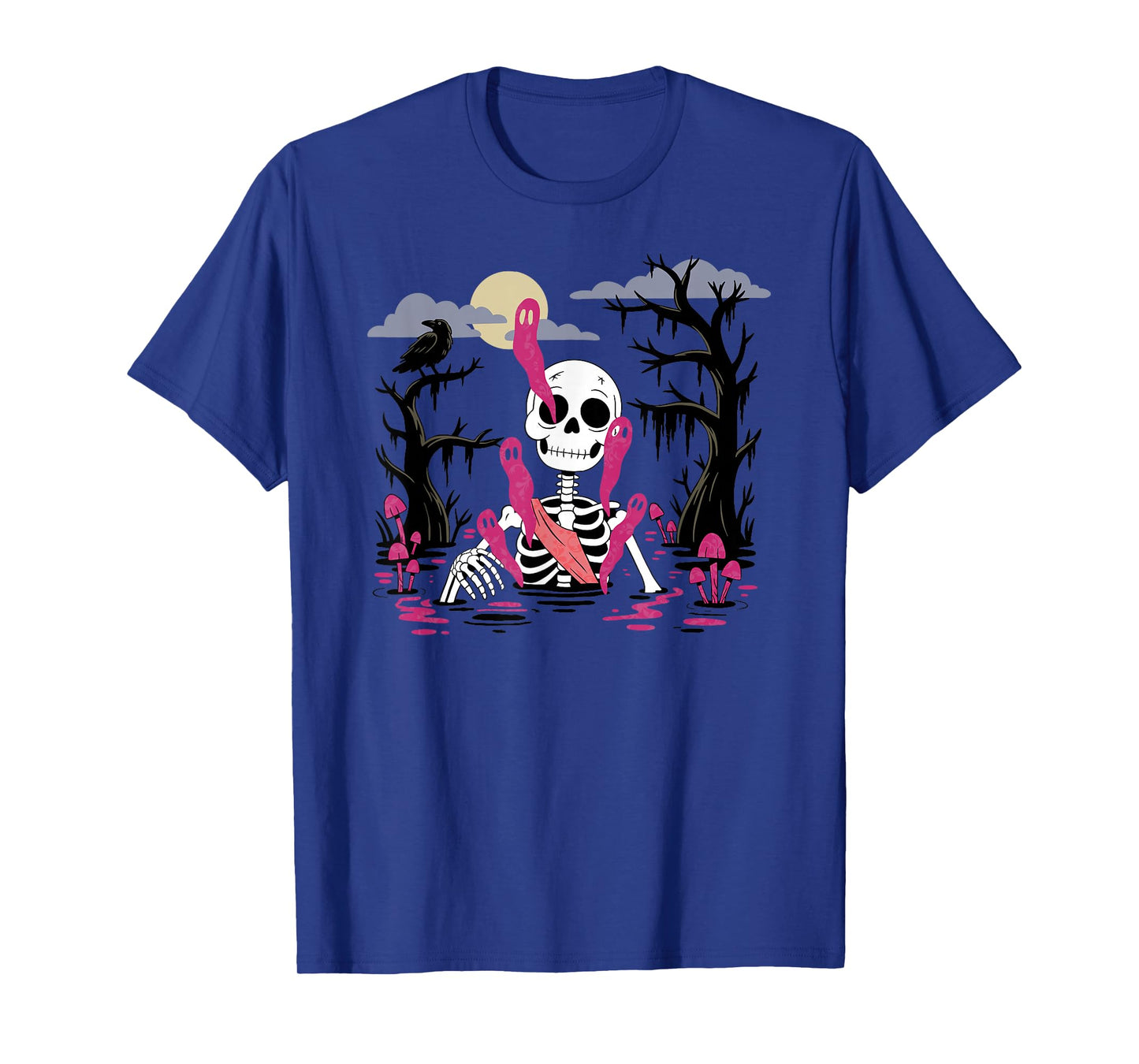Creepy Cute Halloween Skeleton Pink Swamp Ghost T-Shirt