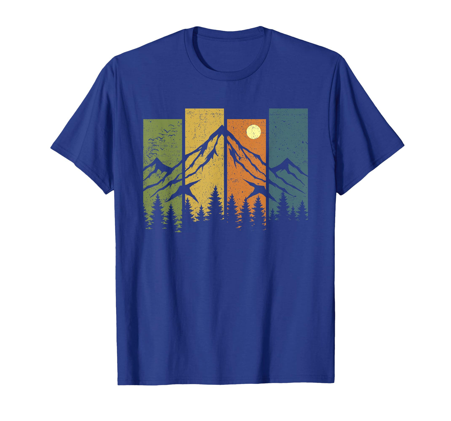 Retro Wildlife Forest Nature Trees Outdoors Mountains Hiking T-Shirt