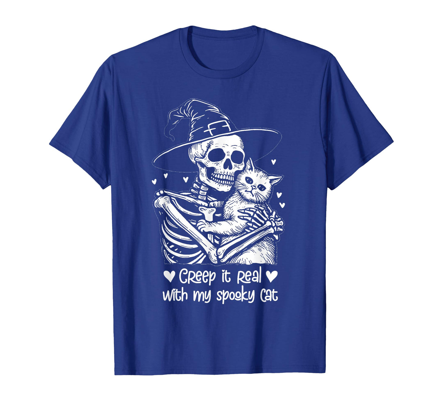 Creep It Real, with My Spooky Cat Halloween Skeleton Pet T-Shirt