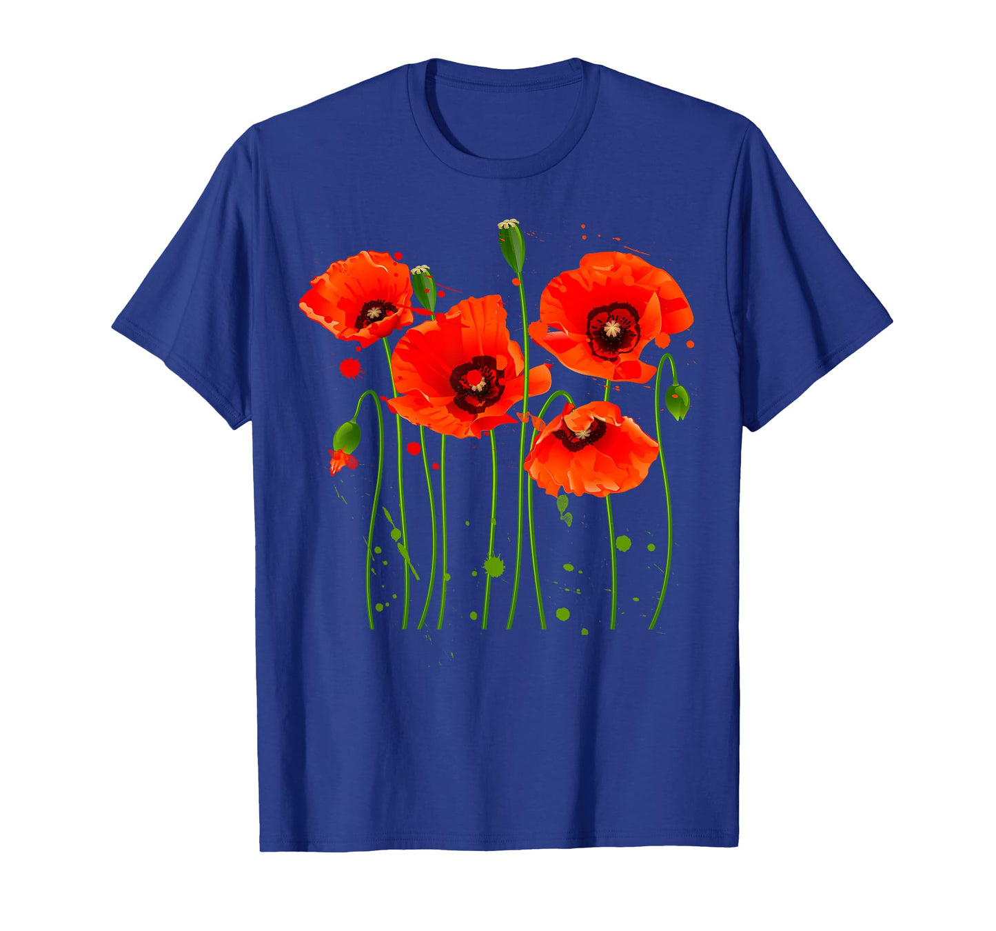 Watercolor Red Poppy Flower Gardening Plants Lover Gift T-Shirt