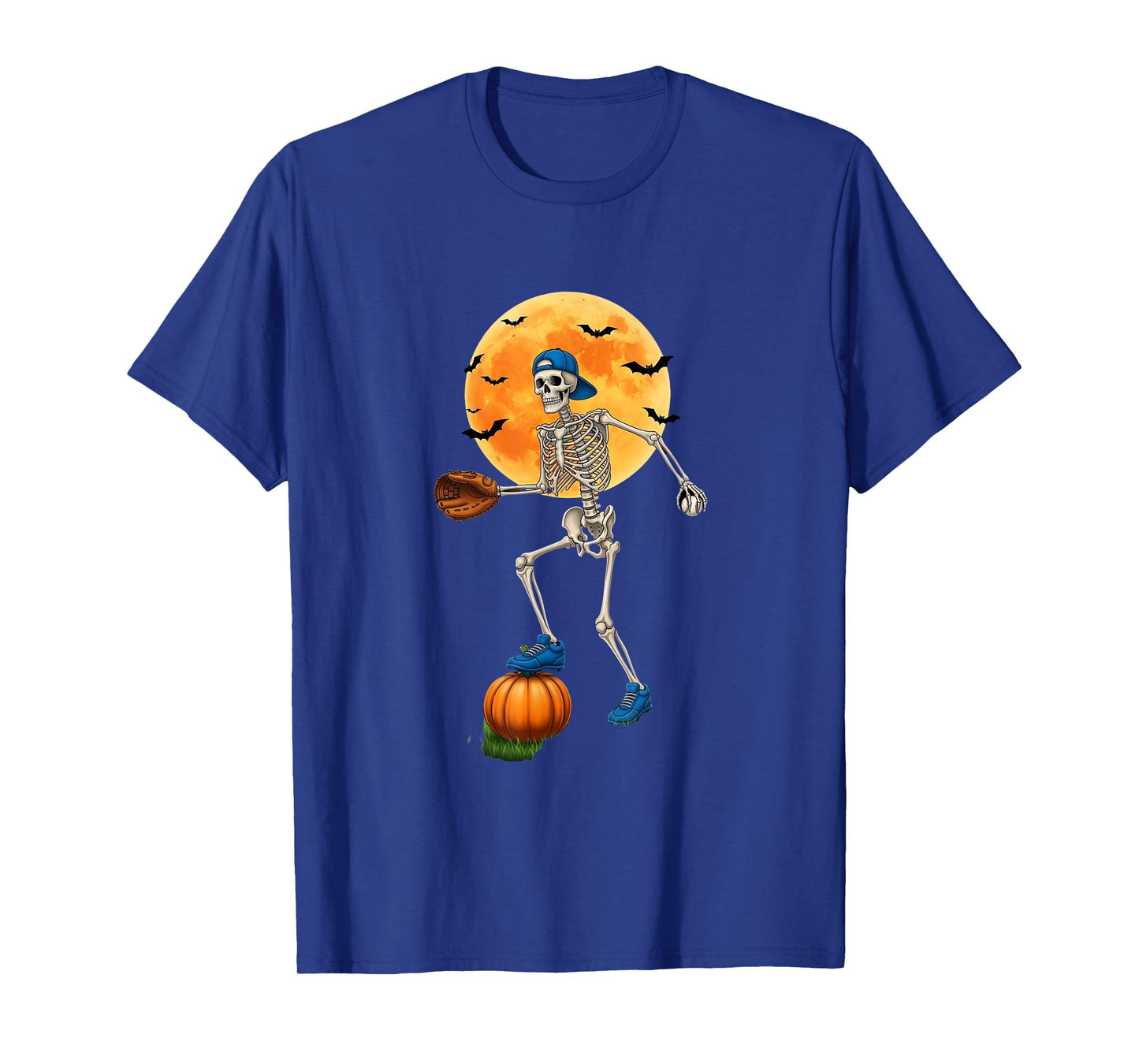 Skeleton Basketball Pumpkin Funny Halloween T-Shirt