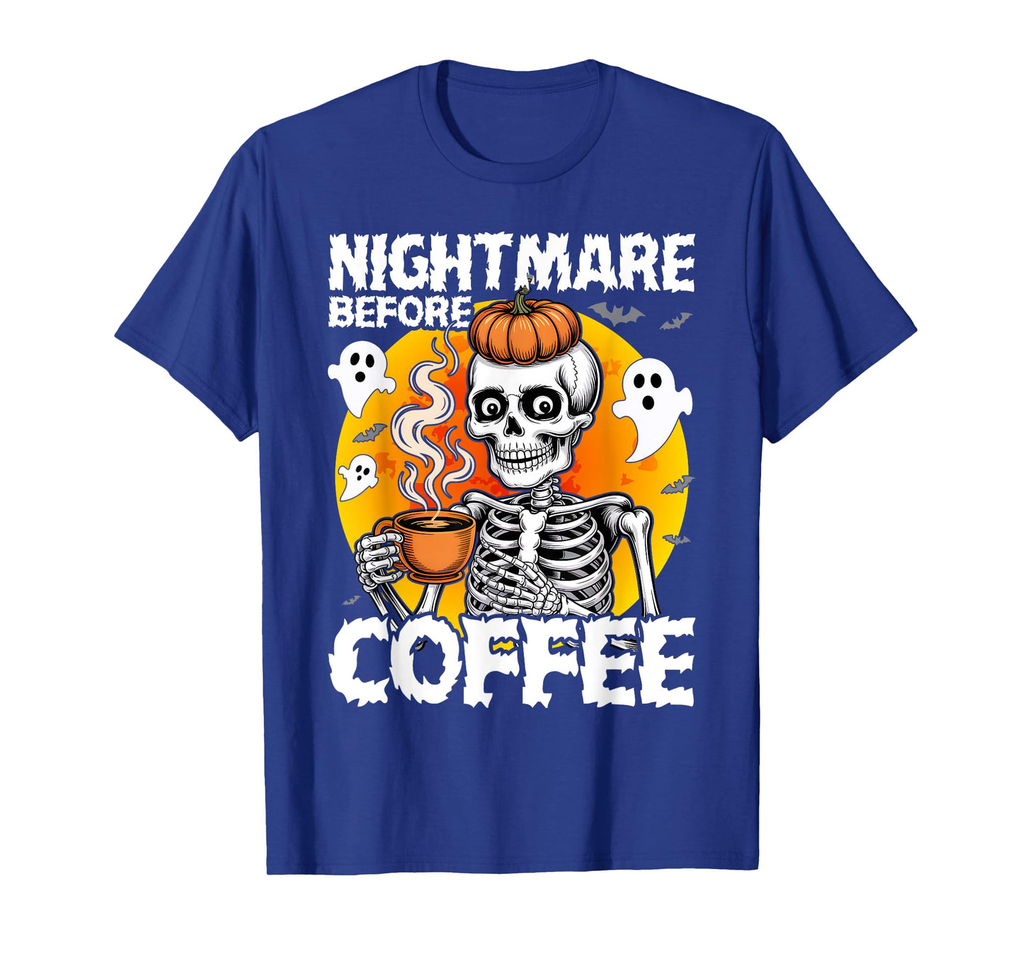 Nightmare Before Coffee Christmas Skeleton Funny Halloween T-Shirt