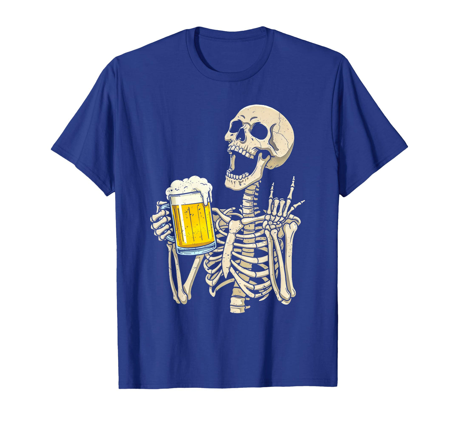 Skeleton Drinking Beer Funny Halloween Costume Party Spooky T-Shirt