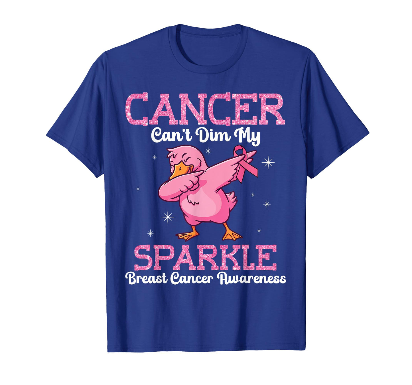 Duck Dabbing Cancer Can’t Dim Me Breast Cancer Awareness T-Shirt