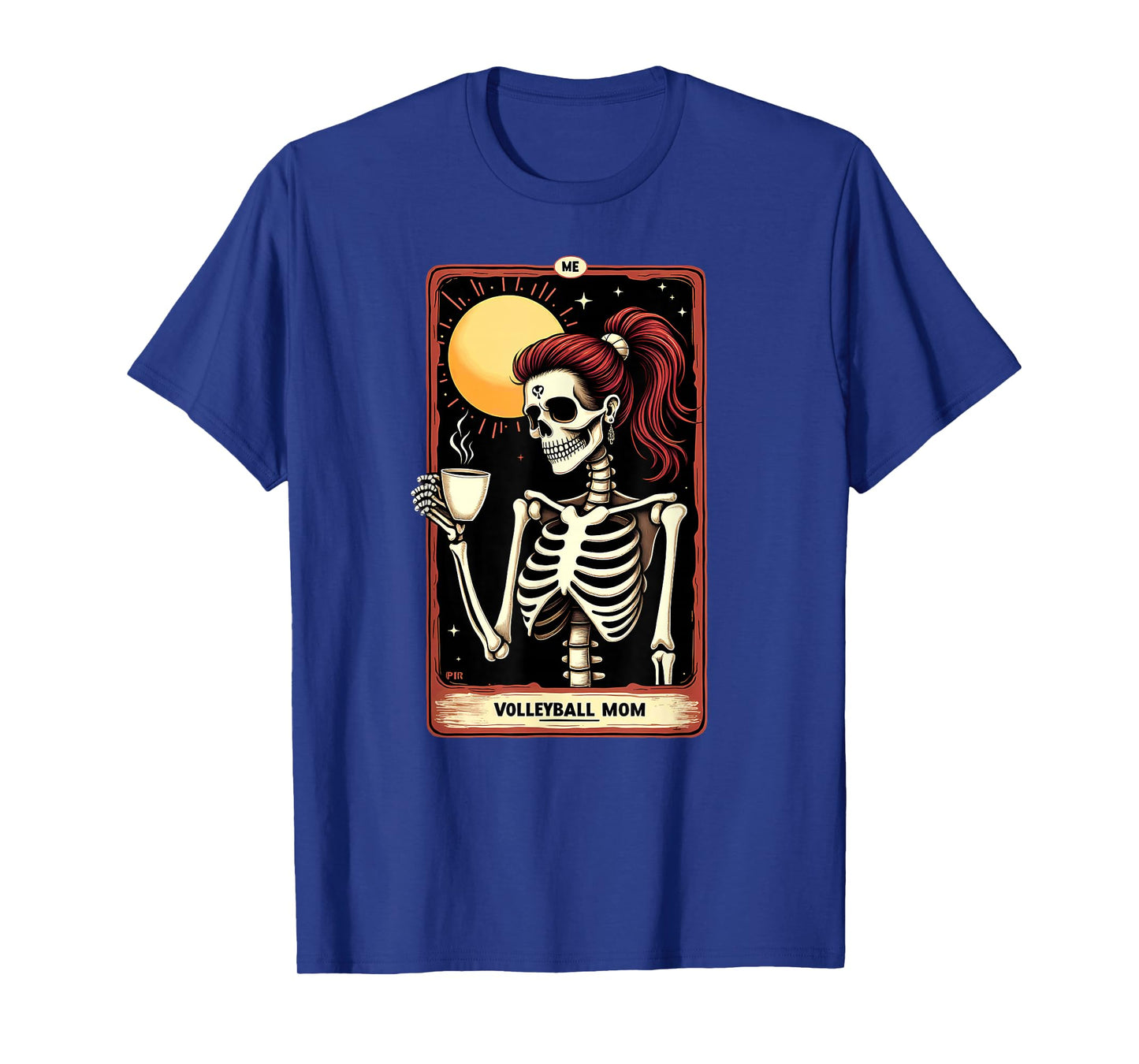 Gothic Tarot Card Skeleton Volleyball Mom Coffee T-Shirt
