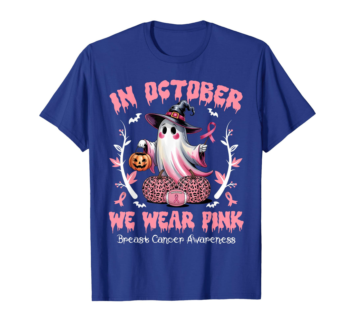 Breast Cancer Awareness Halloween in October We Wear Pink T-Shirt