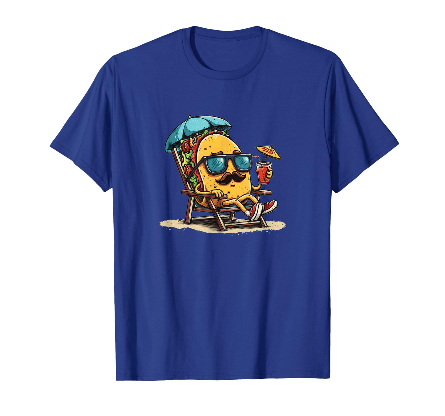 Funny Mustache Beard Taco with Vacation Costume T-Shirt