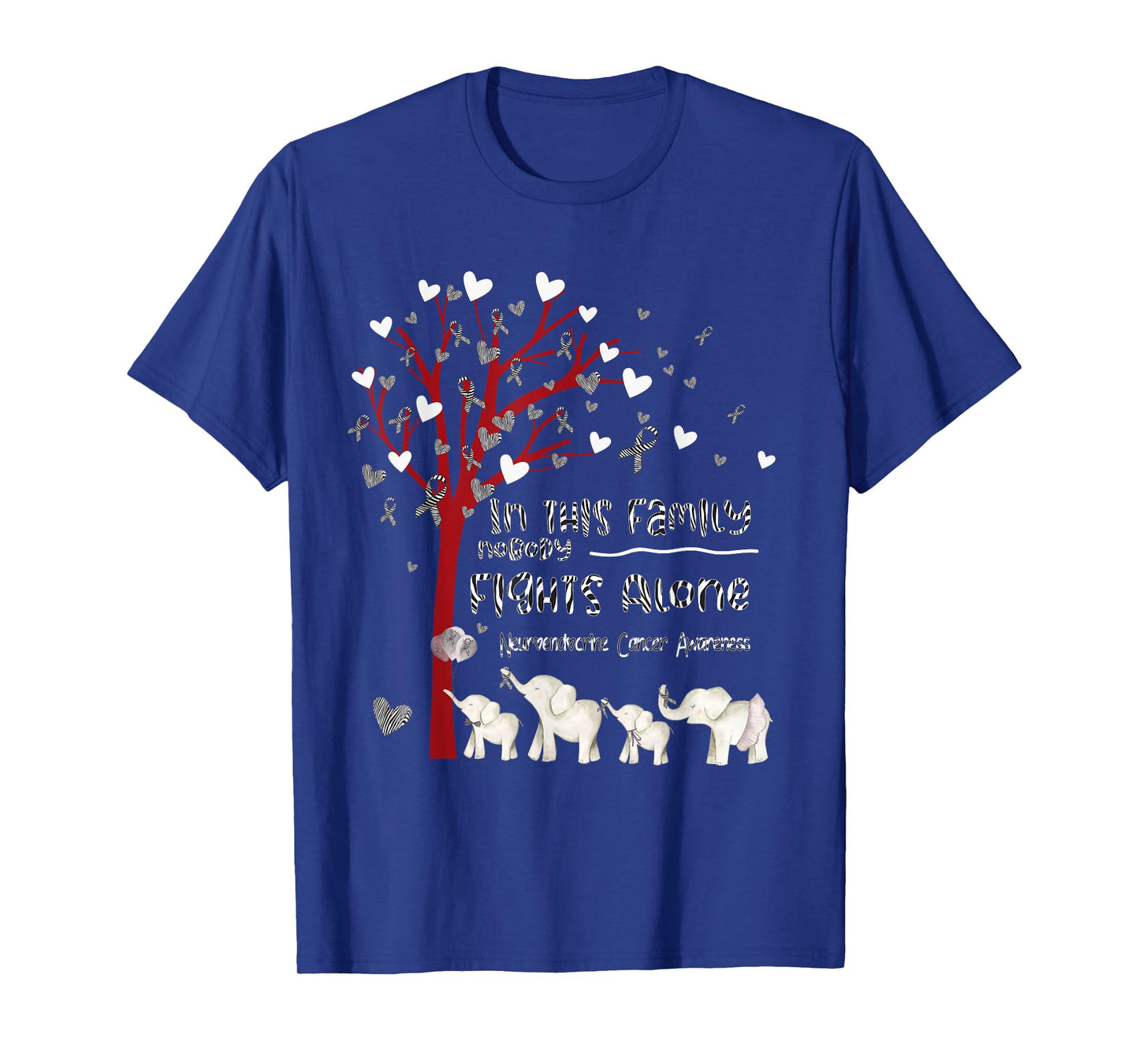 In This Family Nobody Fights Alone Neuroendocrine Cancer T-Shirt