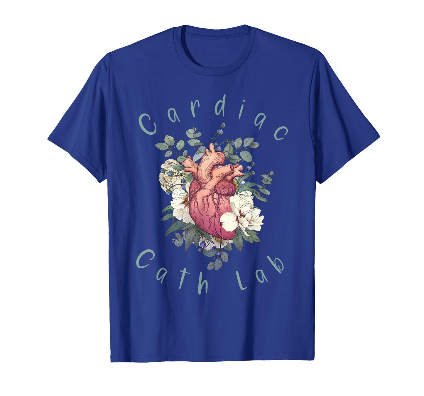 Cardiac Cath Lab Nurse Anatomy Heart Floral Cardiology T-Shirt
