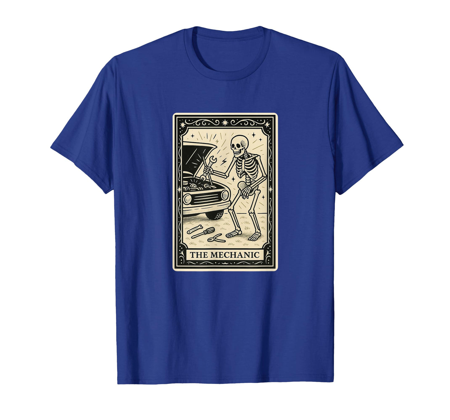 The Mechanic Tarot Card - Spooky Gothic Garage Workshop Car T-Shirt