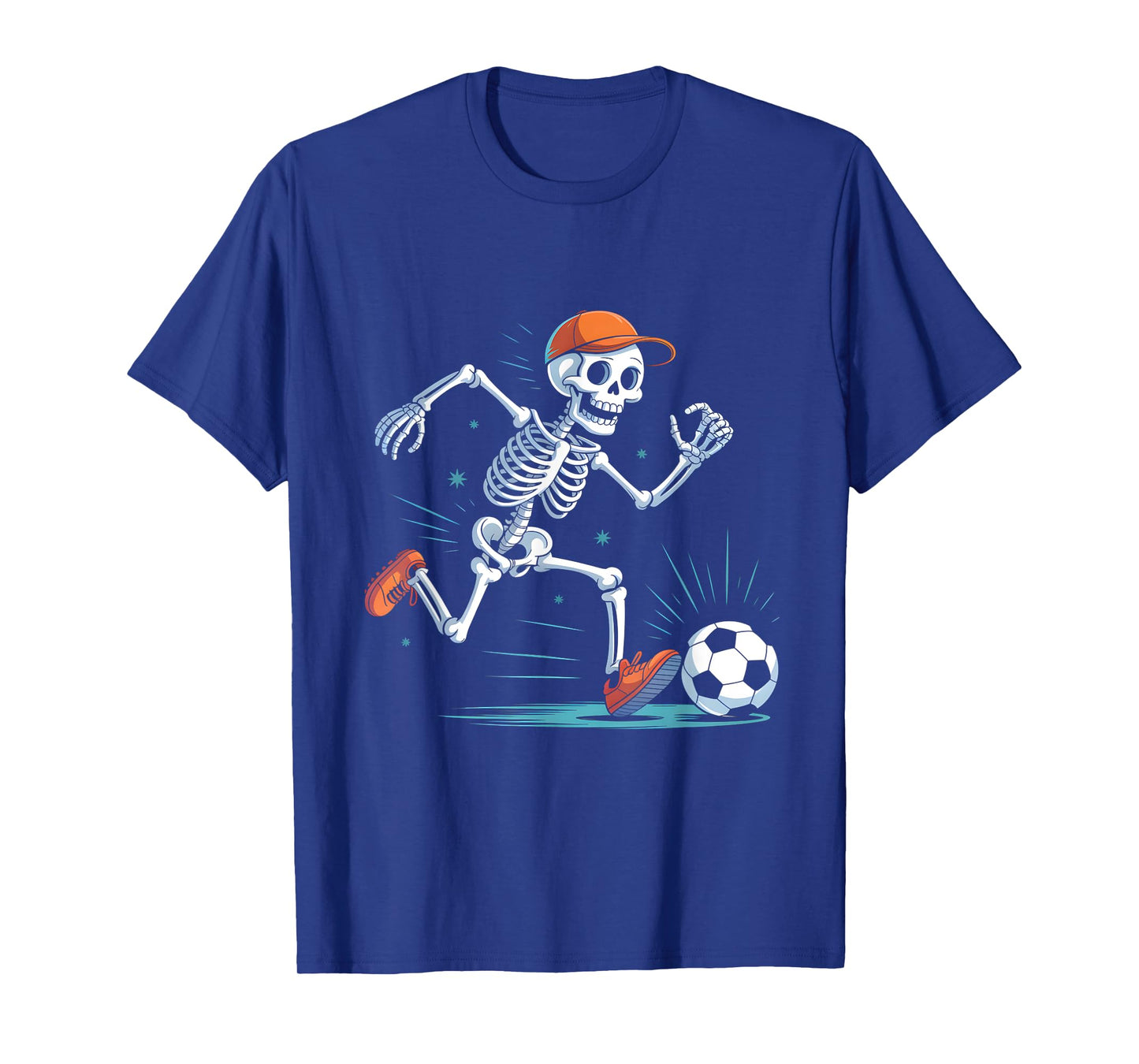 Skeleton Soccer Halloween Costume Funny Men Boys Kids T-Shirt