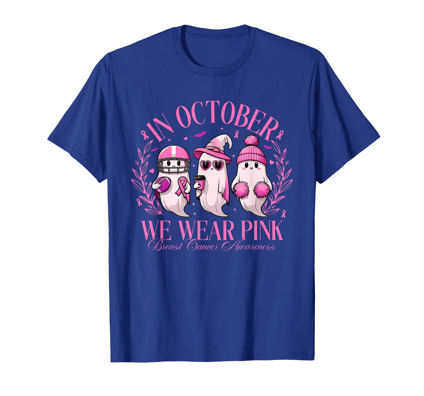 Breast Cancer Shirts Women Halloween in October We Wear Pink T-Shirt