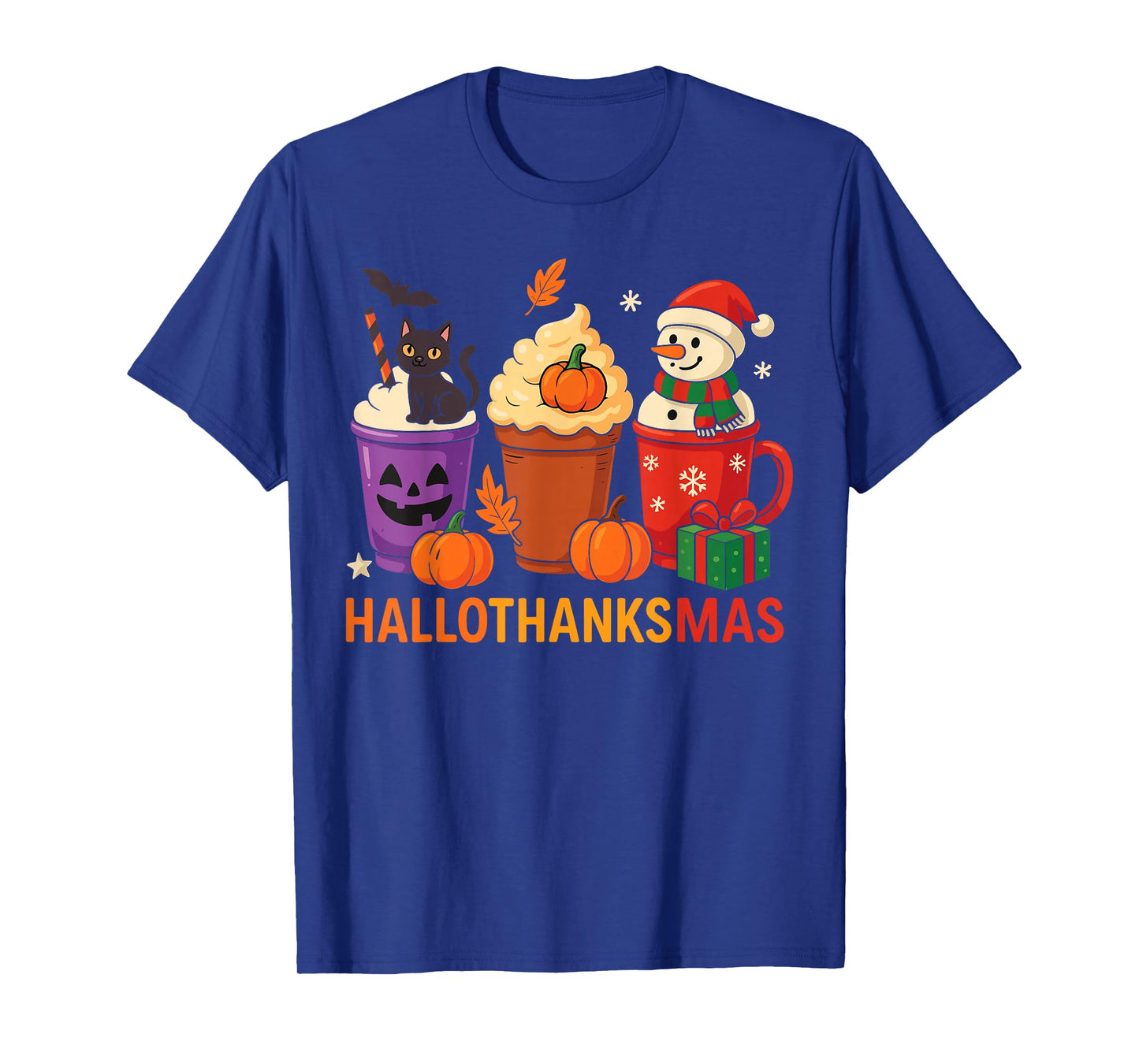 Halloween Thanksgiving Christmas Happy HalloThanksMas T-Shirt