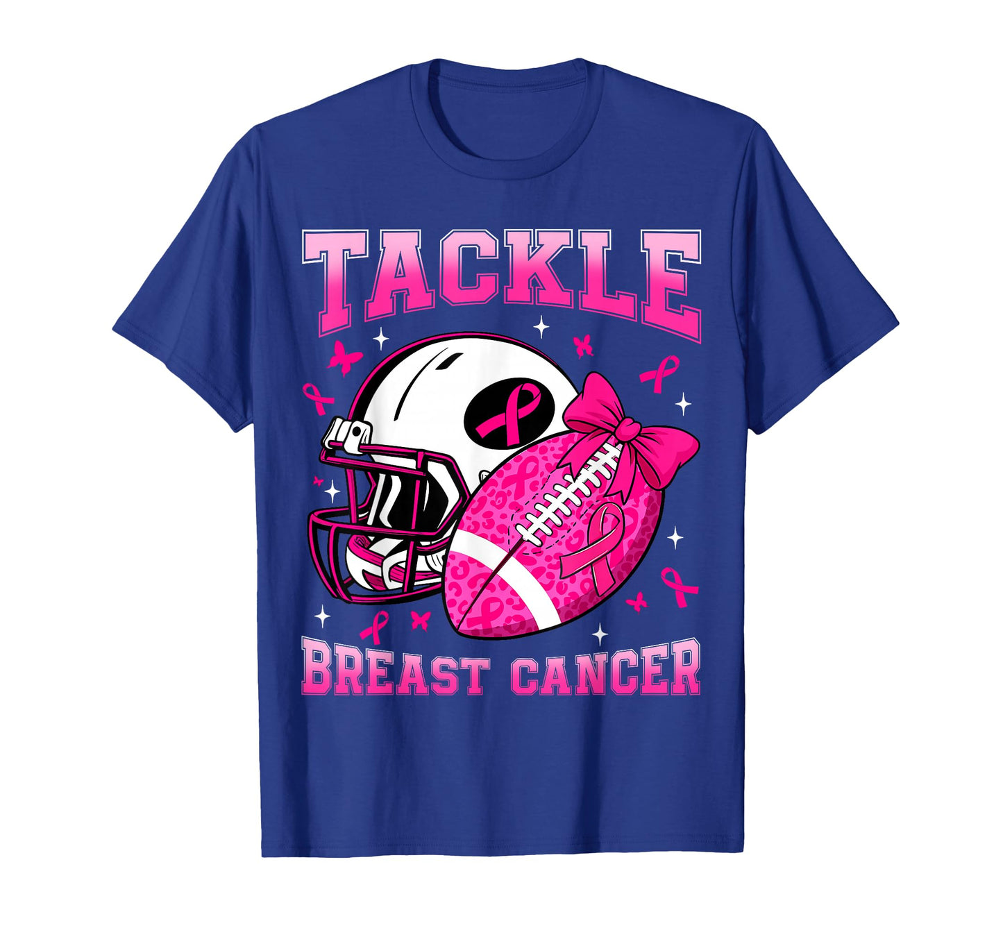 Tackle Breast Cancer Football Pink Ribbon Breast Cancer T-Shirt