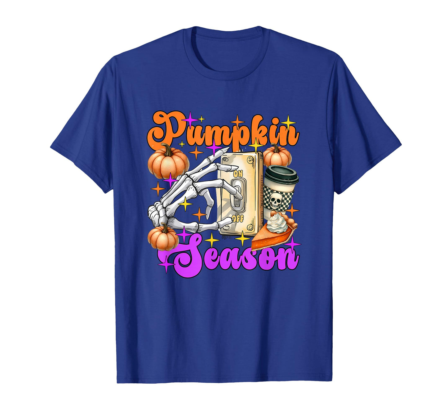 Pumpkin Season Skeleton Coffee Pie T-Shirt