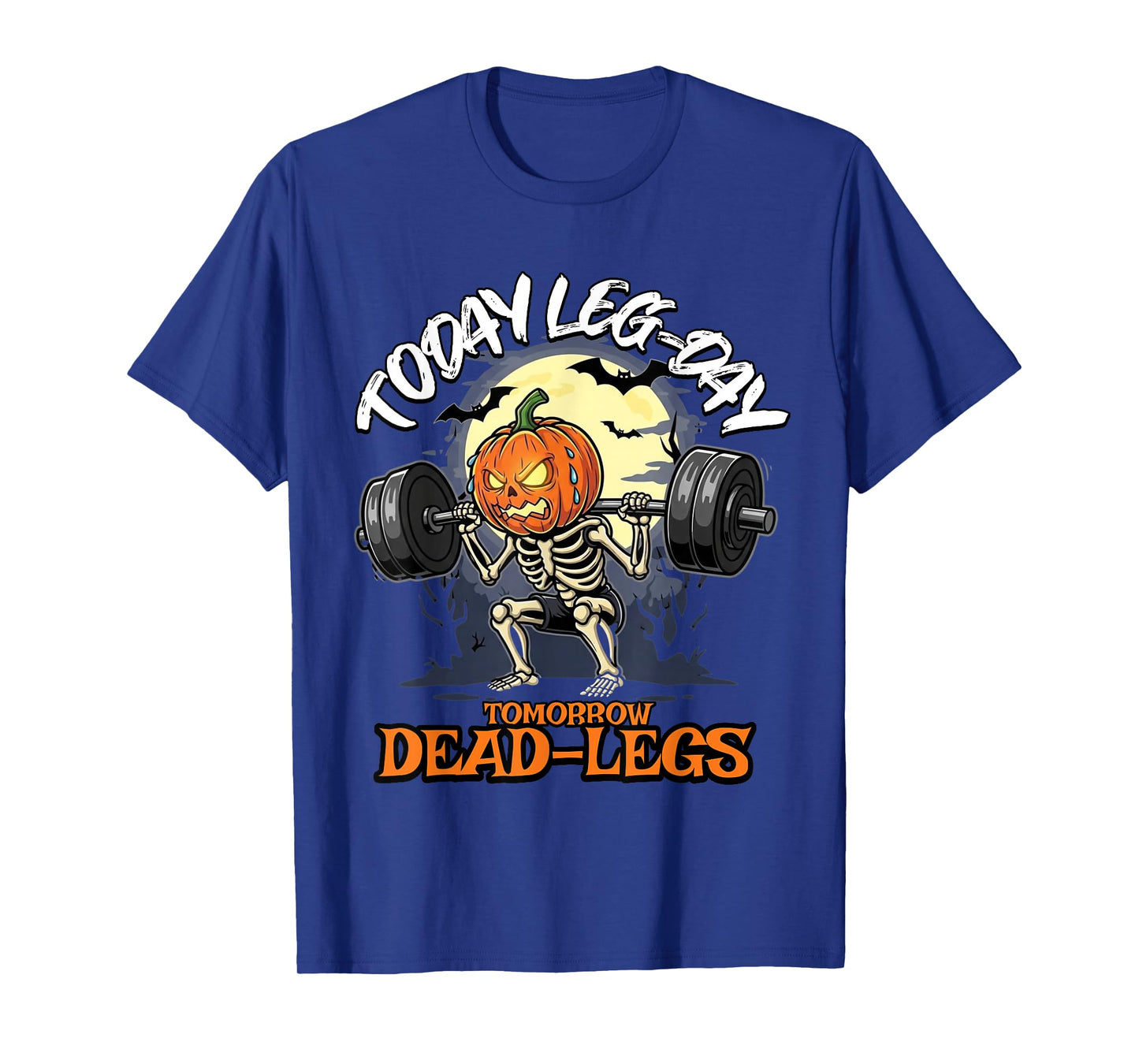 Funny Halloween Gym Skeleton Lift Pumpkin Workout Tee T-Shirt
