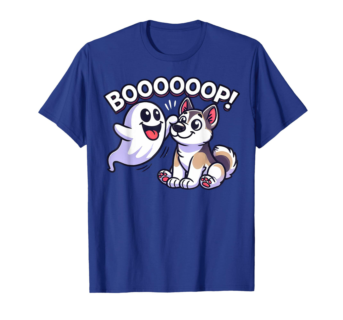 Funny Halloween Ghost Husky Dog Boop Silly Puppy Humor T-Shirt