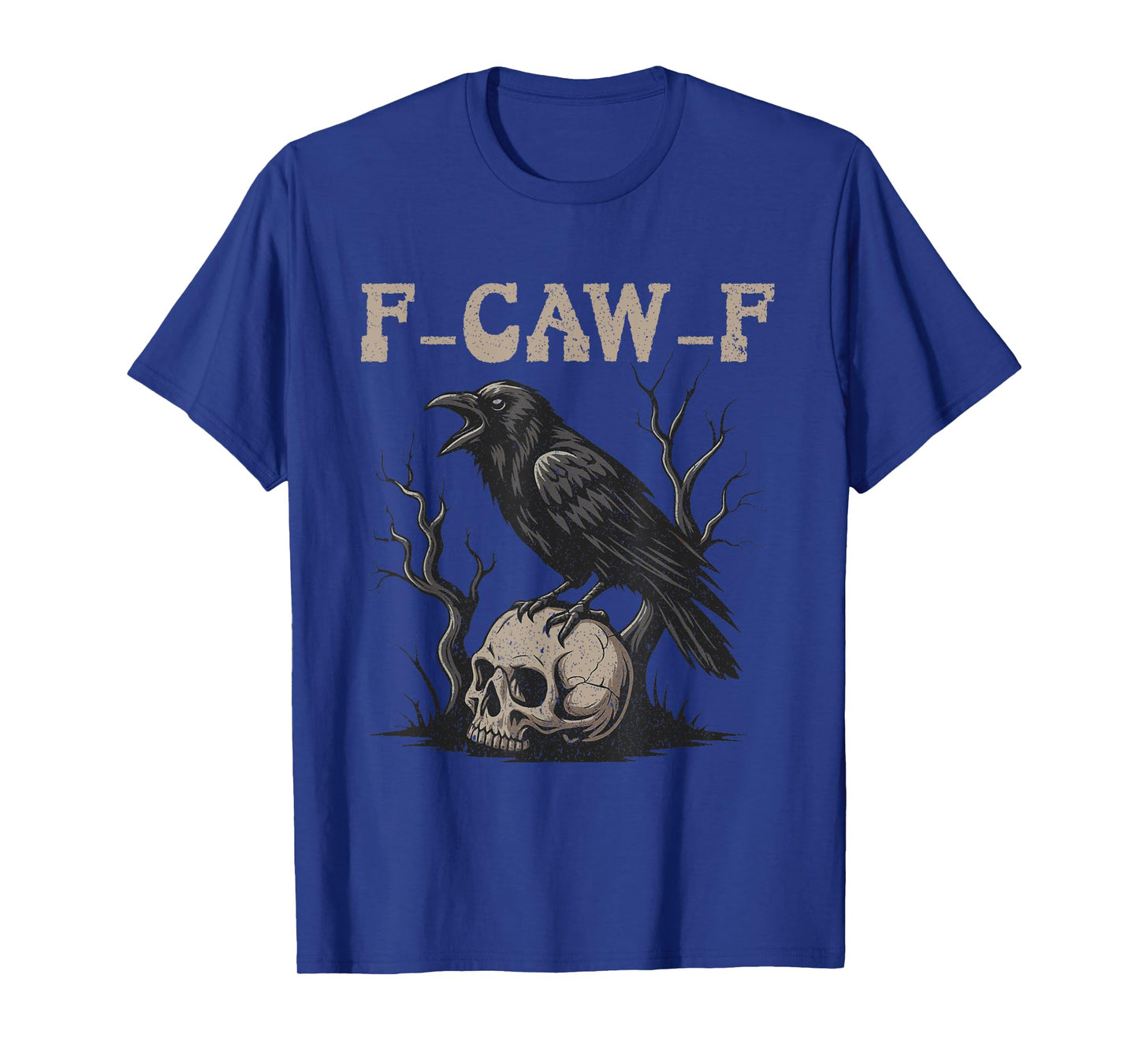 Black Crow F-Caw-F Full Moon Gothic Black Bird Adult Humor T-Shirt