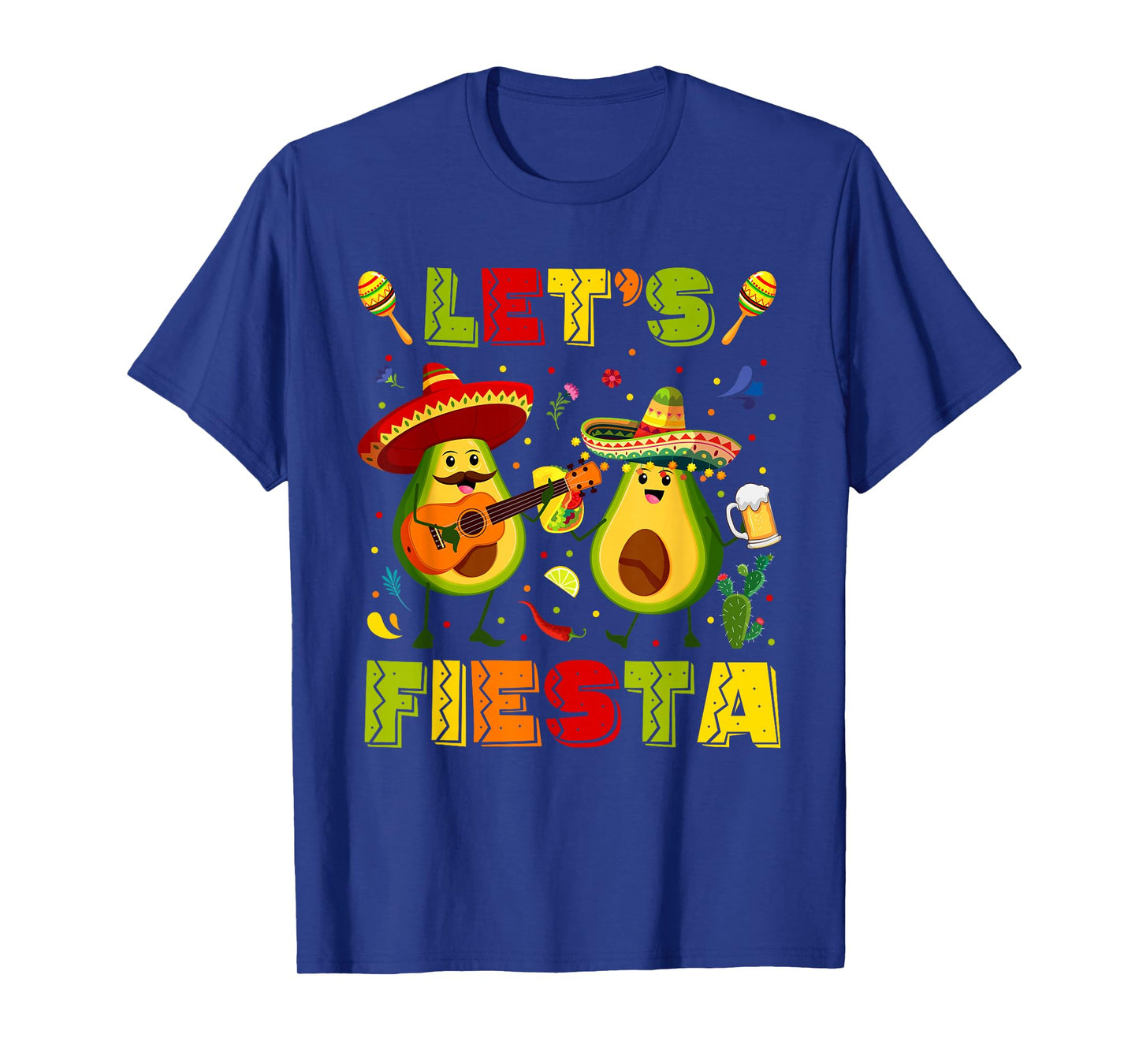 Let's Fiesta Avocado And Tacos Cinco De Mayo Men Women Kids T-Shirt