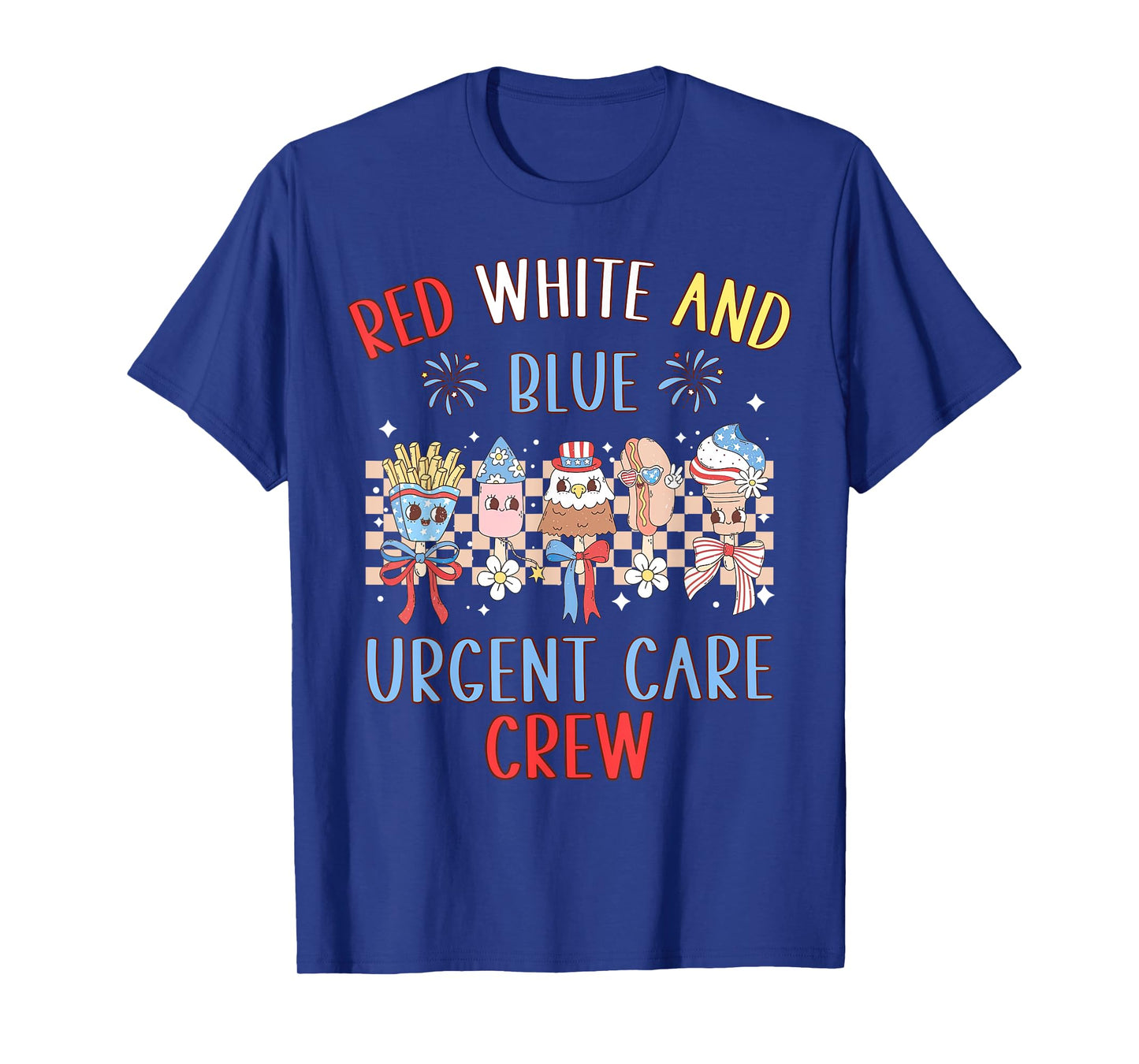 Red White And Blue Urgent Care Crew 4th Of July Icu Nursing T-Shirt
