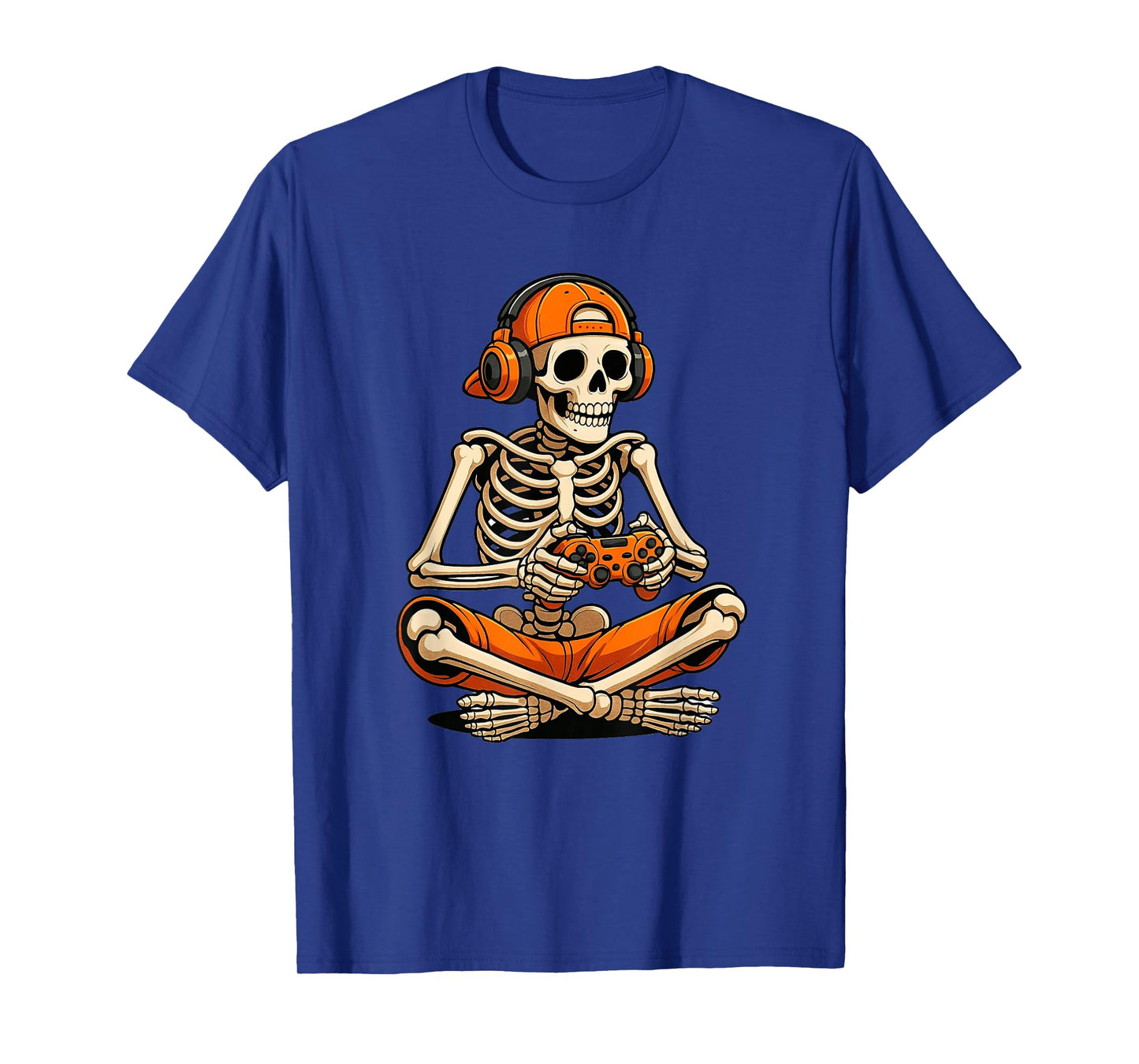 Funny Skeleton Gamer Halloween Video Game Costume Boys Men T-Shirt