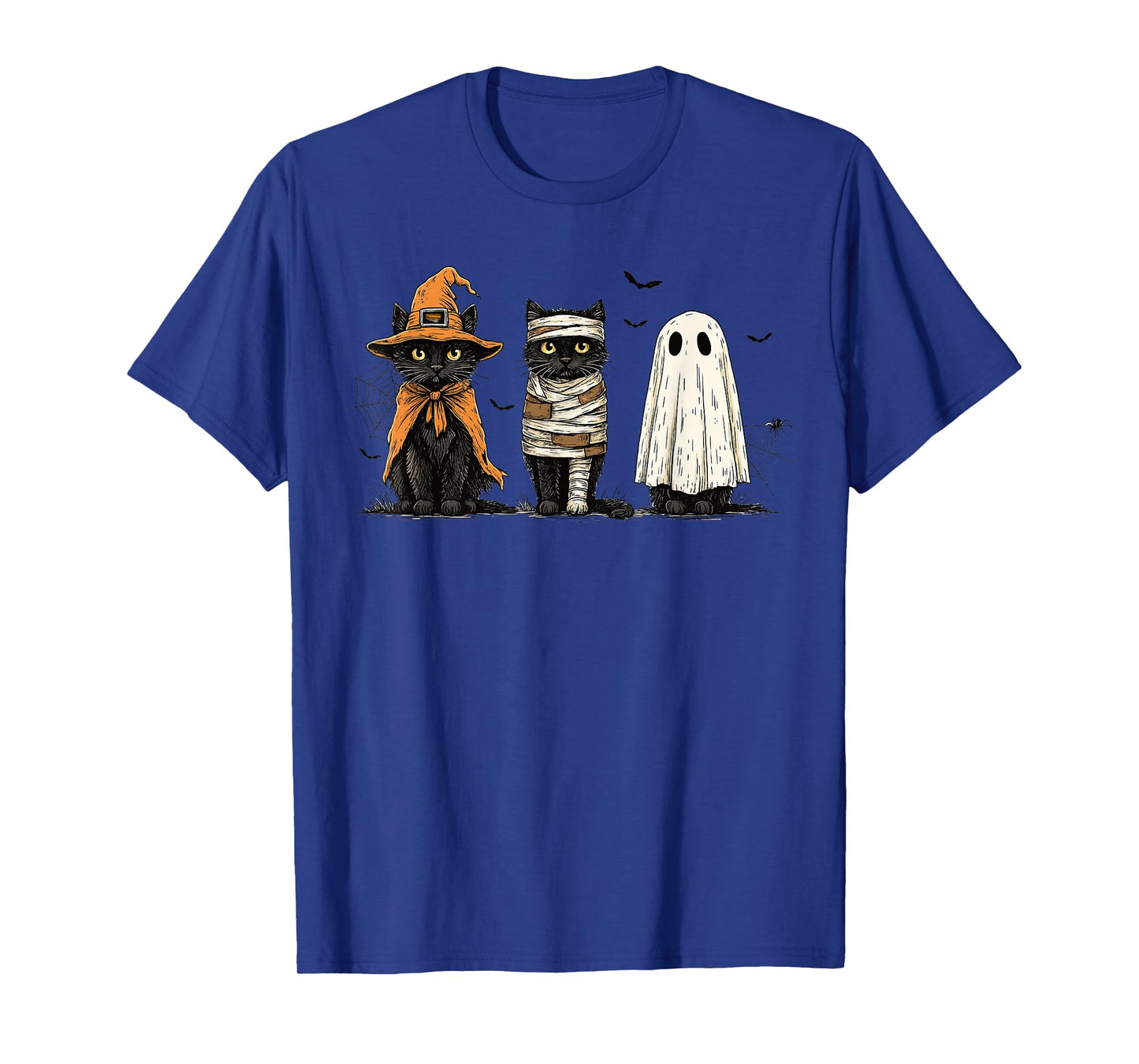 Black Cat Ghost Witch Halloween Costume Men Women Kids T-Shirt