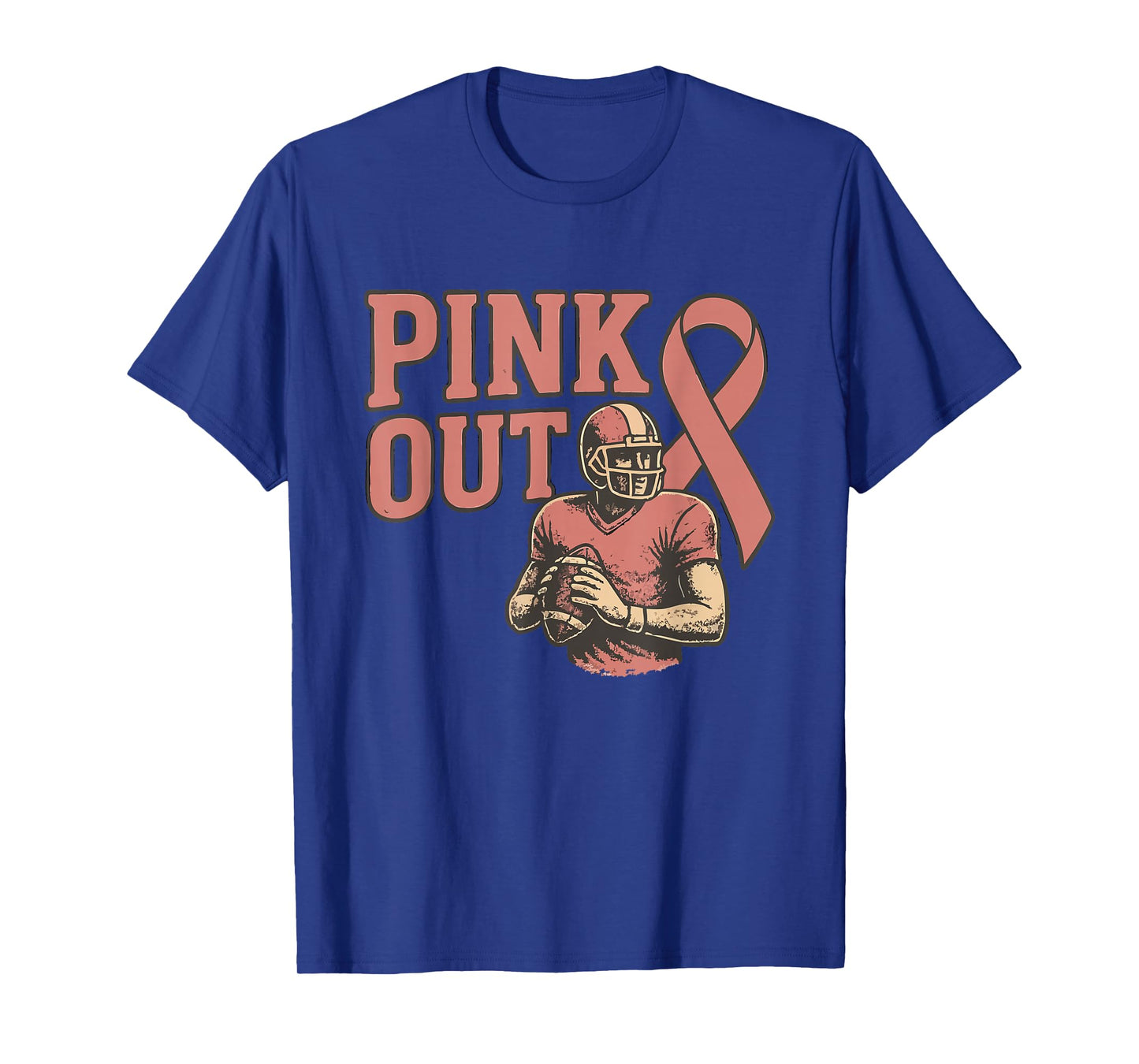 Breast Cancer Women Team Awareness Pink Out Football T-Shirt