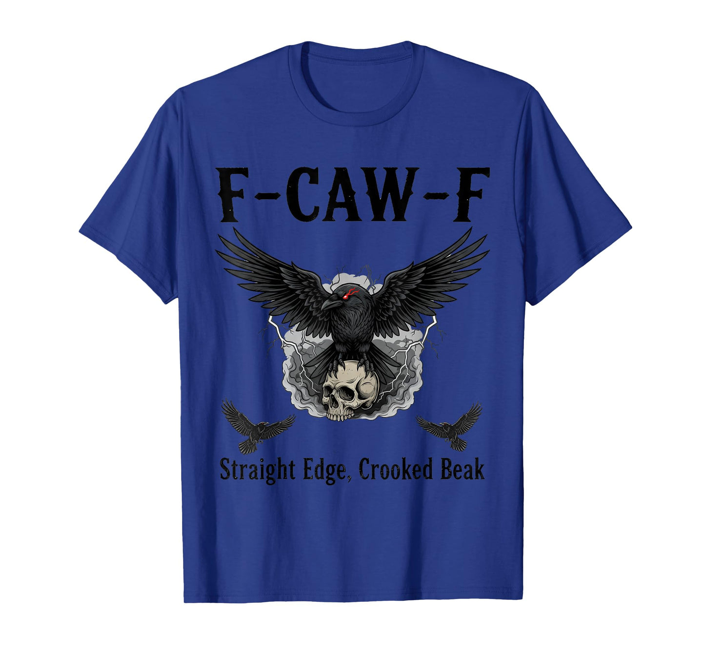 F-CAW-F Crow fcawf Raven with Skull Gothic T-Shirt