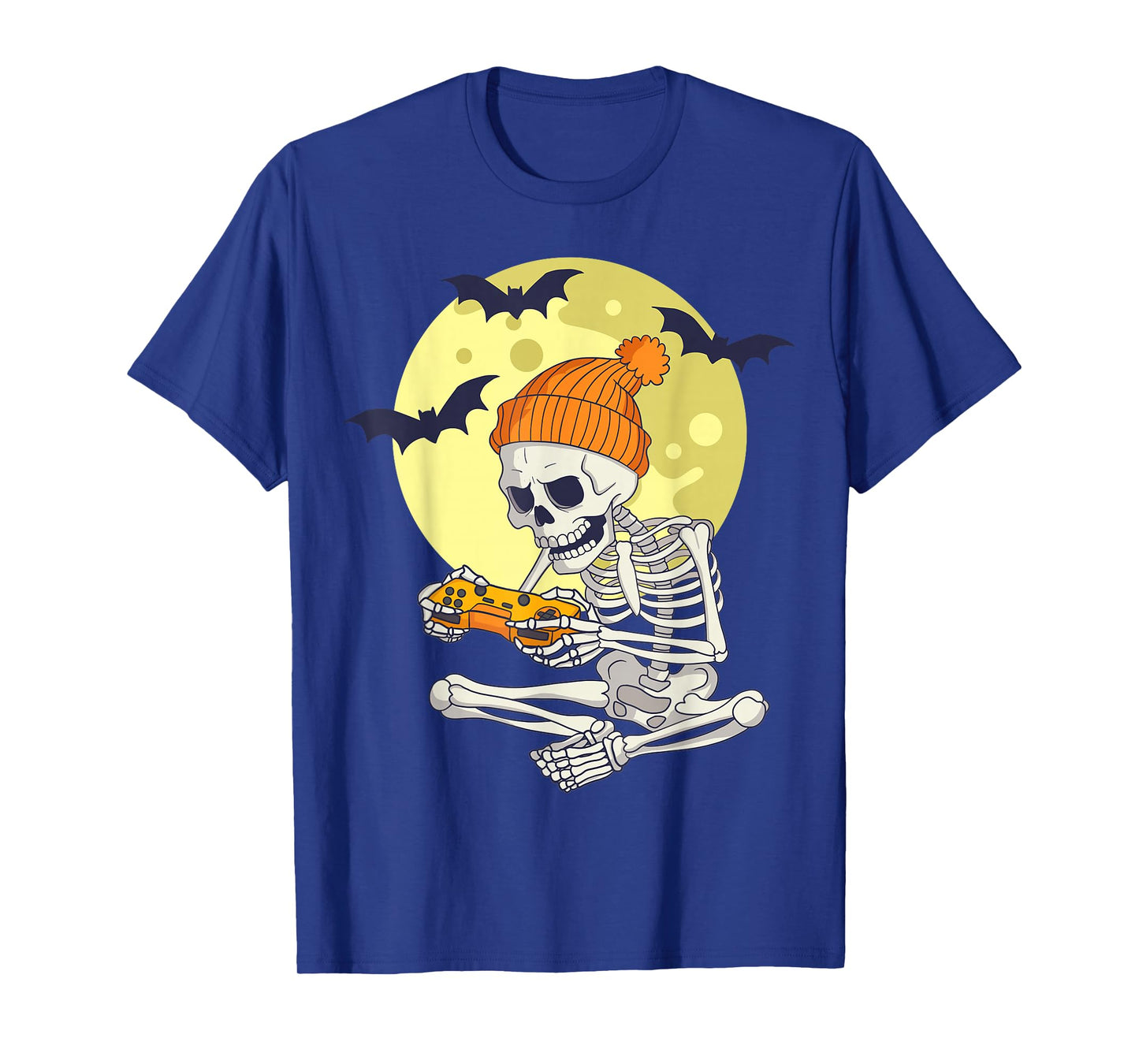 Funny Halloween Skeleton Gamer Video Games Boys Mens Gaming T-Shirt