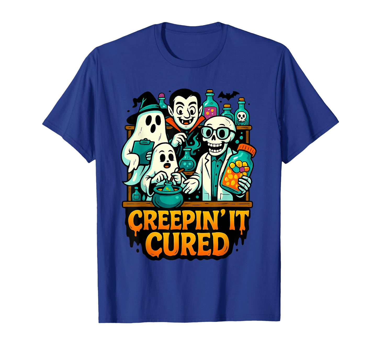 Creepy Halloween Lab Crew Monster Medicine Humor Funny T-Shirt