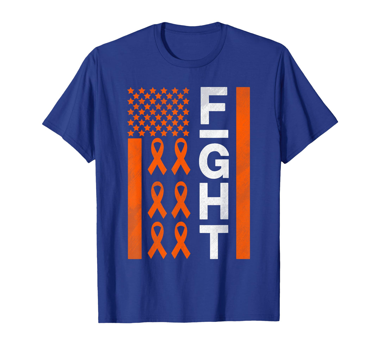 Fight Flag Leukemia Cancer Awareness Orange Ribbon T-Shirt