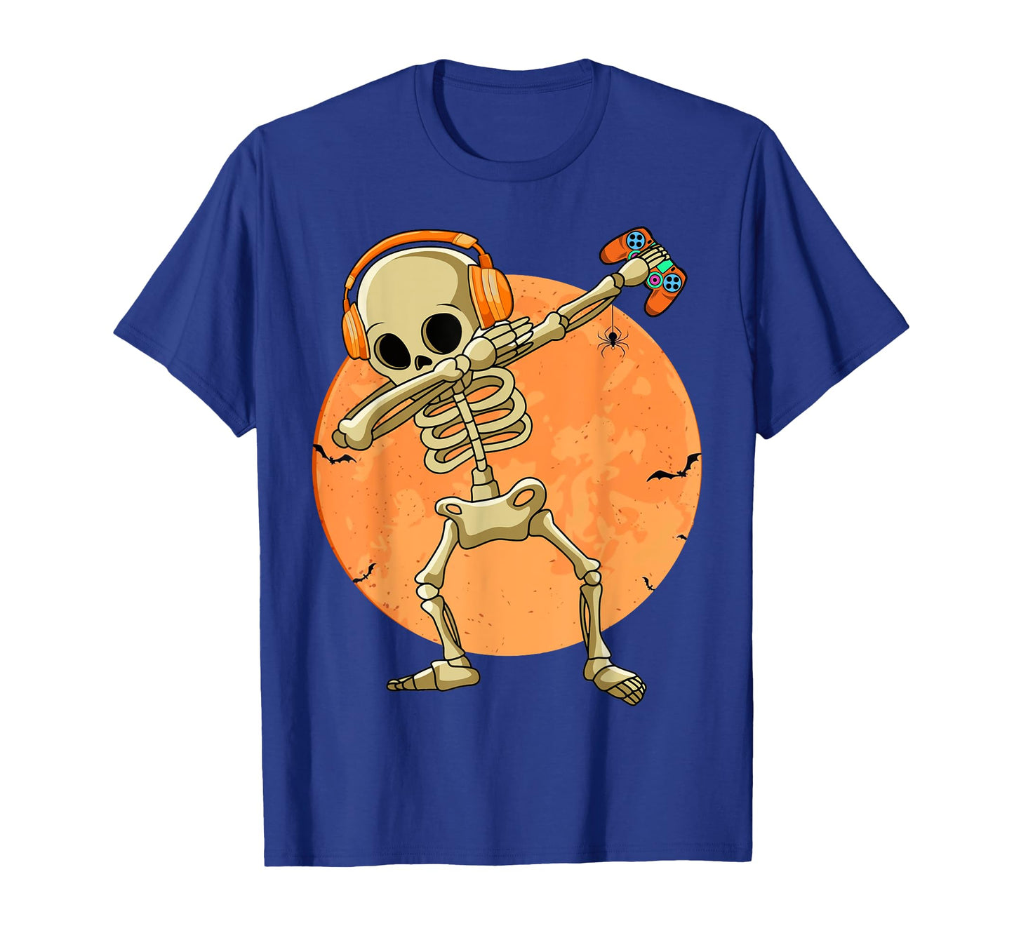 Halloween Moon Skeleton Gamer Video Games Boys Teen Gaming T-Shirt