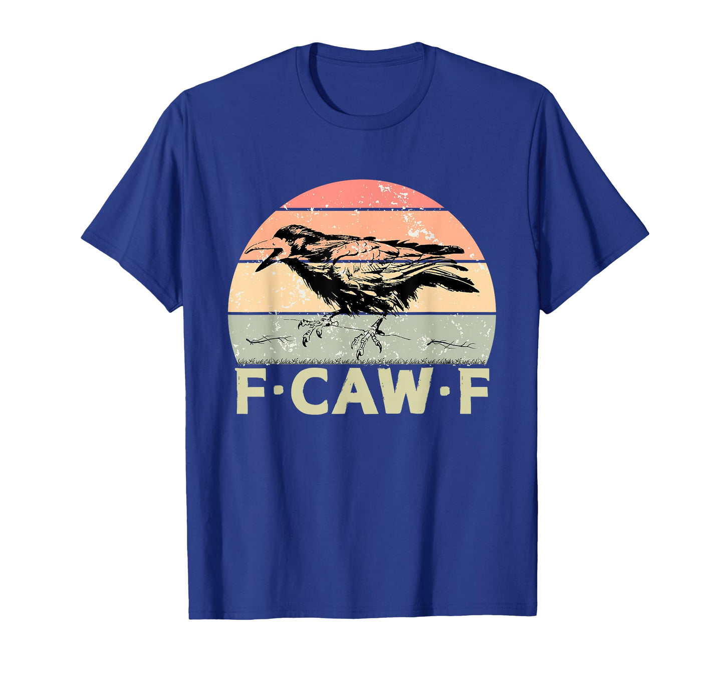 F-Caw-F Black Crow Black Bird Retro Sunset Vintage F-Caw-F T-Shirt