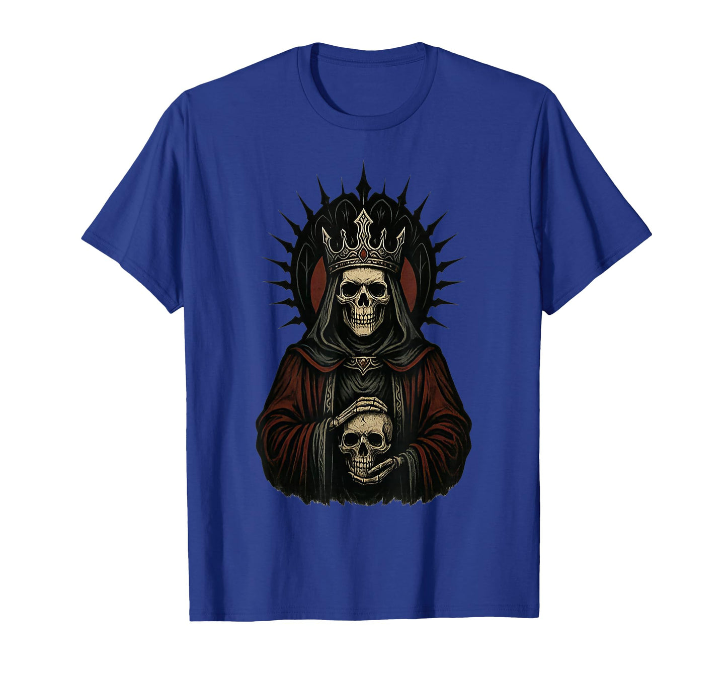 Skeleton Queen Throne of Shadows Dark Gothic T-Shirt